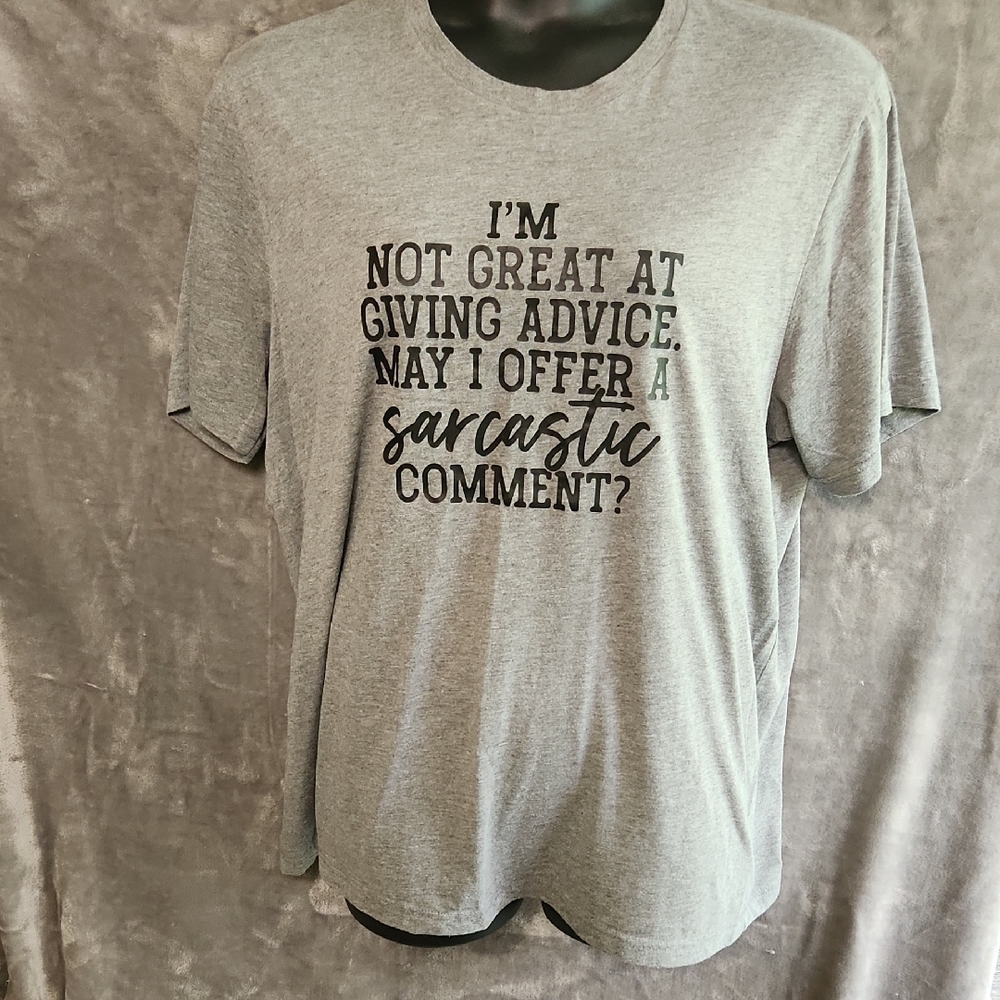 Bella Canvas Light Gray Sarcastic Graphic Tee. Size 2X